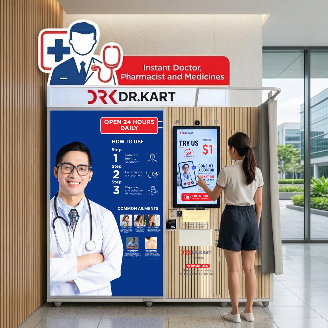 Dr. Kart healthcare vending machine at Shell Tampines, Singapore